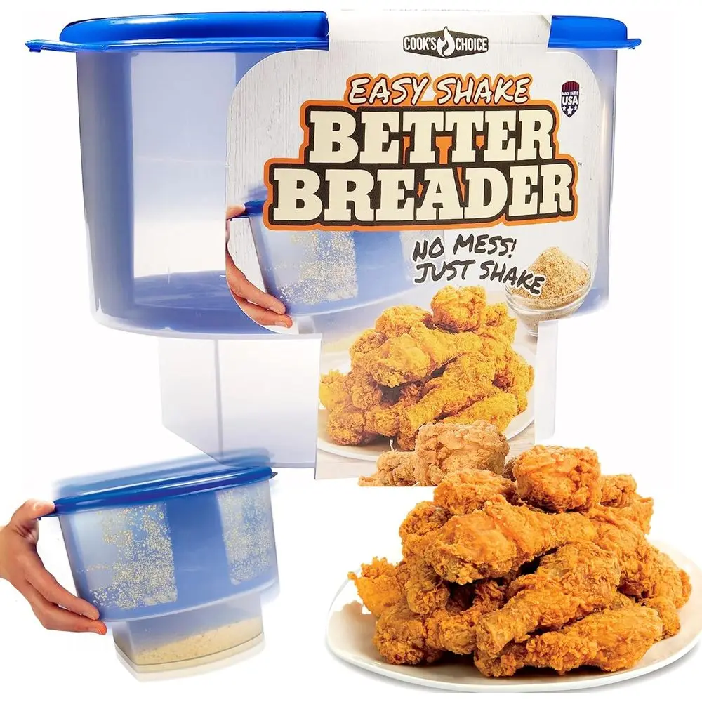 All-in-One Breading Station for Perfect Coating - Mix Seasonings, Add Ingredients, Shake for Parties - Made in USA
