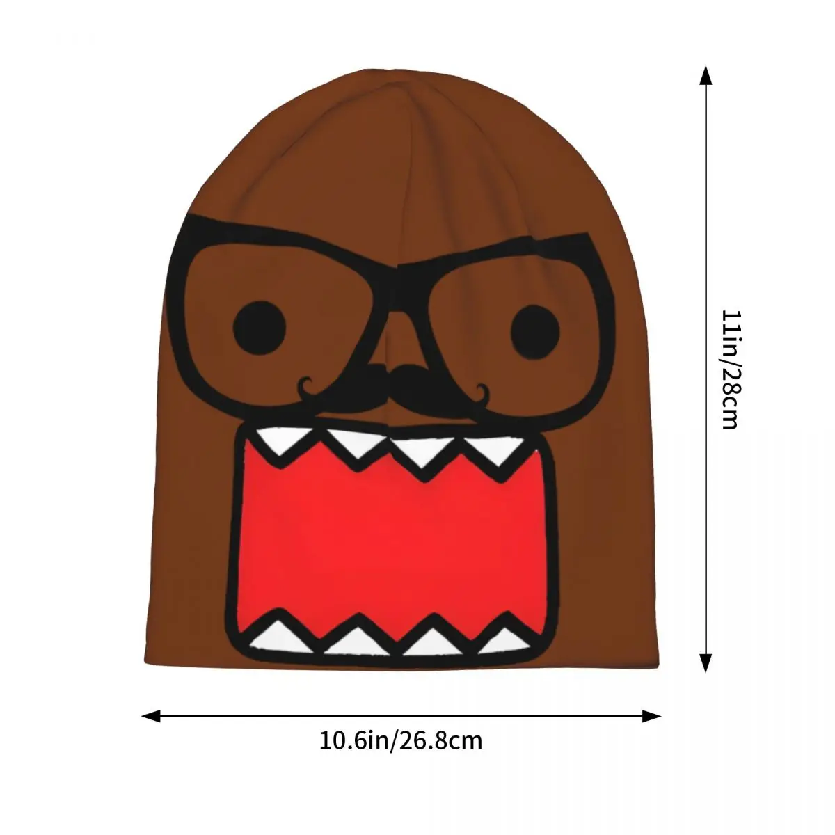 Men Slouchy Beanie Hat Beard Domo Kun Japan Accessories Glasses Fall Winter Cozy Bonnet Knit Hat