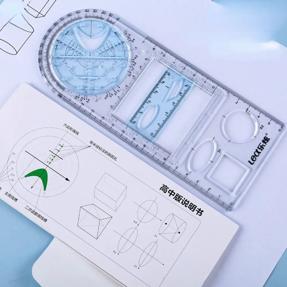 Regla de escala de medición de clase de matemáticas, diseño de arte estéreo, construcción de geometría, regla de dibujo rápido, regla de plantilla de dibujo