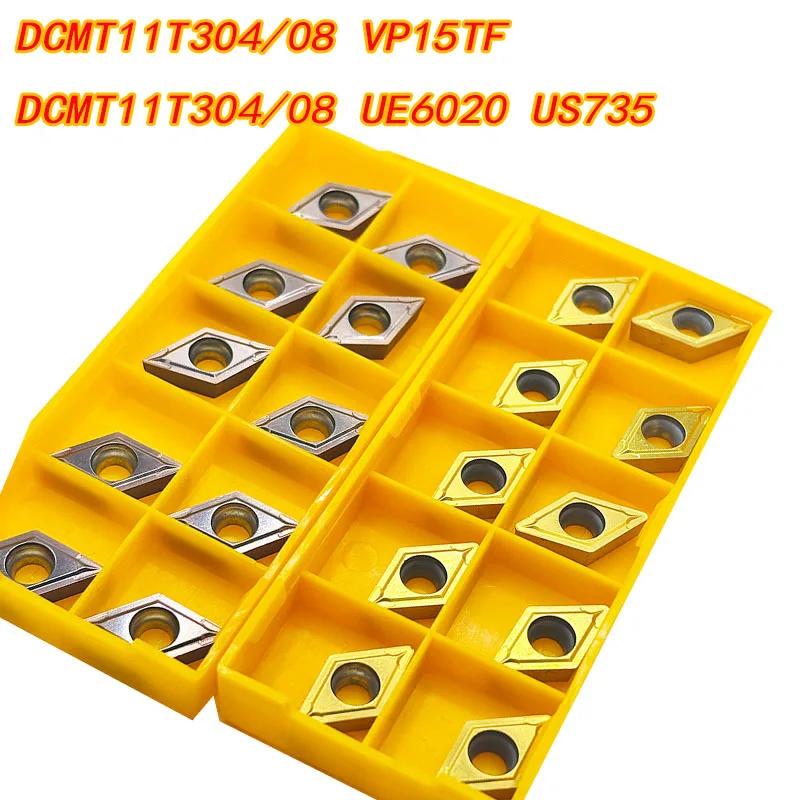 10pcs DCMT11T304/08-VP15TF UE6020 US735 Carbide Insert Internal Turning Tool Metal Turning Tool CNC Parts Carbide Turning Insert