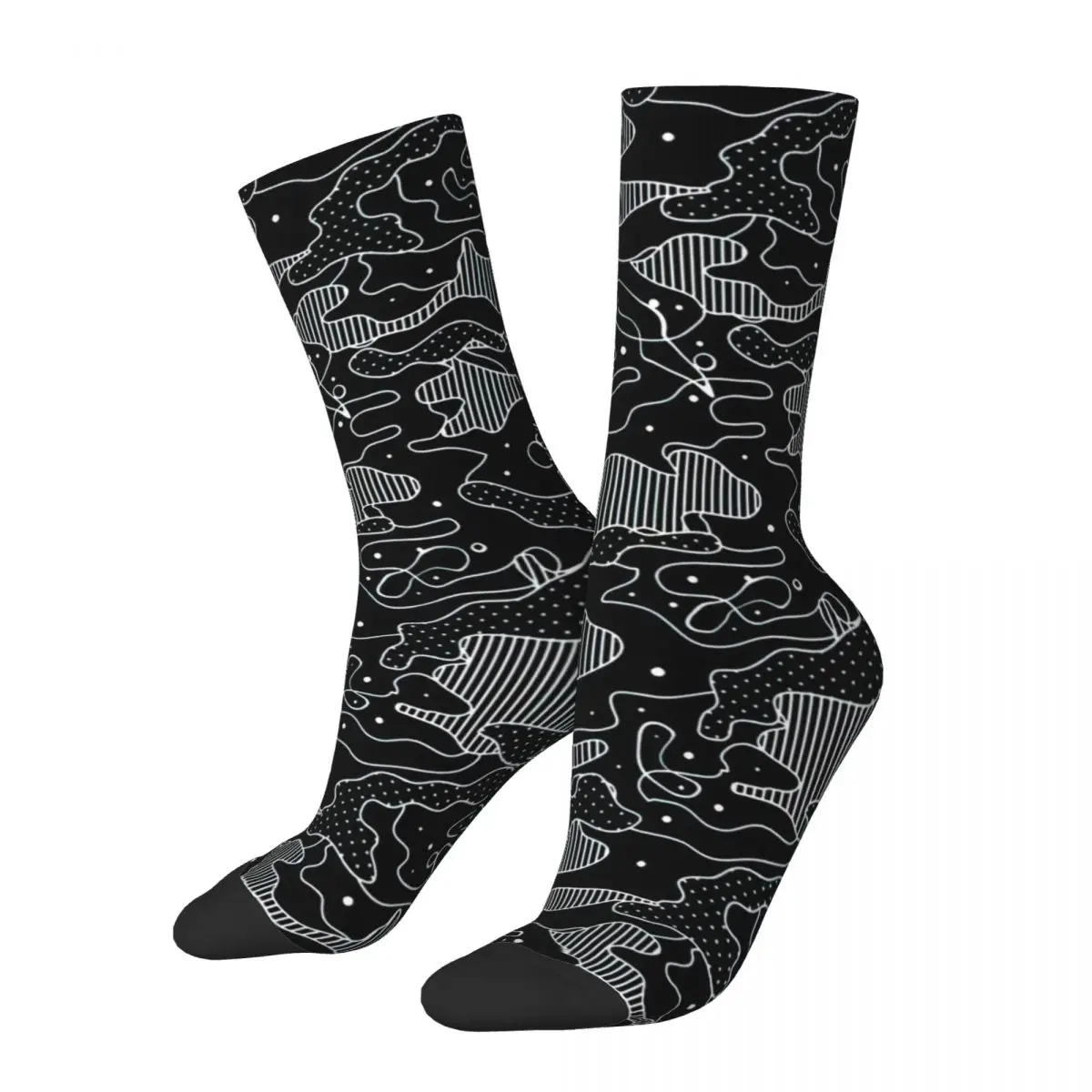 

Hunting Military Camo Camouflage Woodland Black And White Adult Socks 3D Print Unisex Socks Men Socks Women Socks