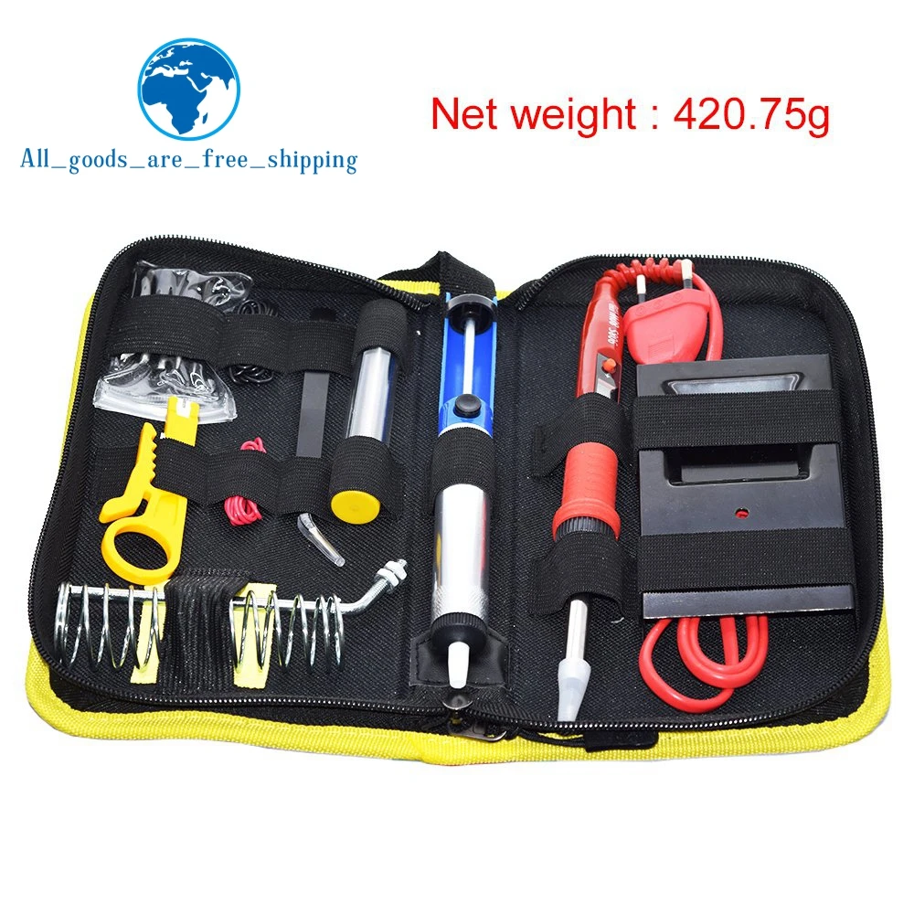 

Soldering iron kit adjustable temperature 220V 80W LCD solder welding tools Ceramic heater soldering tips Desoldering Pump