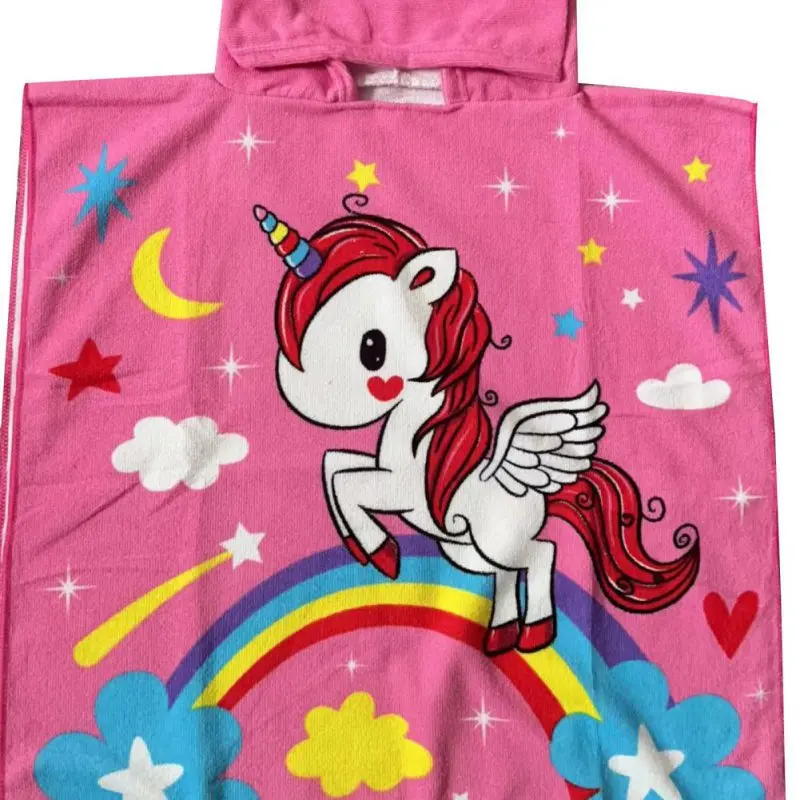 120x60cm Kids Baby Bathrobe Hooded Children Microfiber Unicorn Animal Boys Girl Towel Robe Toddler Beach Swim Cloak Towel Pajam