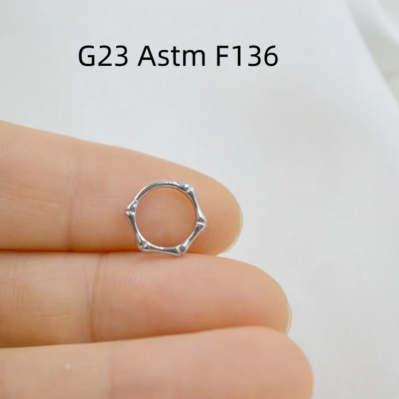 10pcs G23 ASTM F136 Titanium 18GX8/10 Nose Hoop Septum Clicker Ring Earring Ear Tragus Helix Cartilage Body Piercing Jewelry