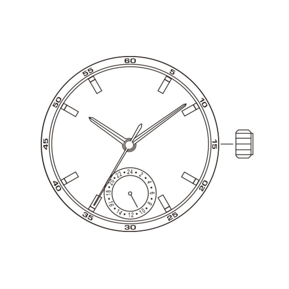 Pergerakan 6P28 miyota 6P28 Pergerakan Jepang 24 jam