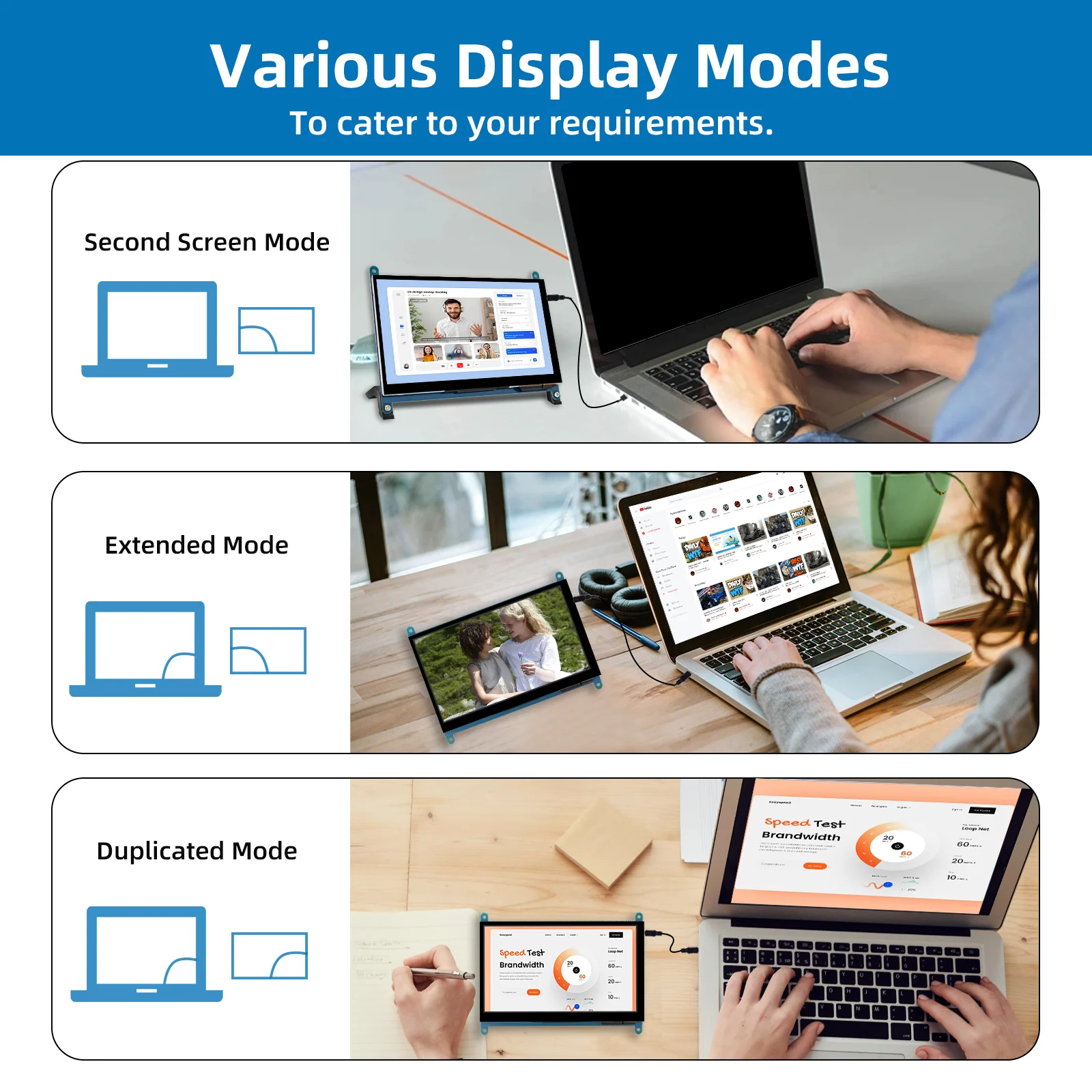 IPS TFT LCD HDMI Display Monitor Touch Screen, framboesa Pi, 7 \