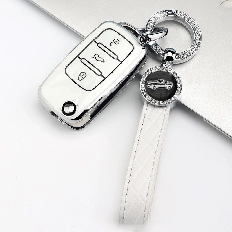 TPU Car Key Case Keys Full Cover Protection Shell Bag per VW Volkswagen Polo Tiguan Passat Golf Jetta Lavida Skoda Octavia