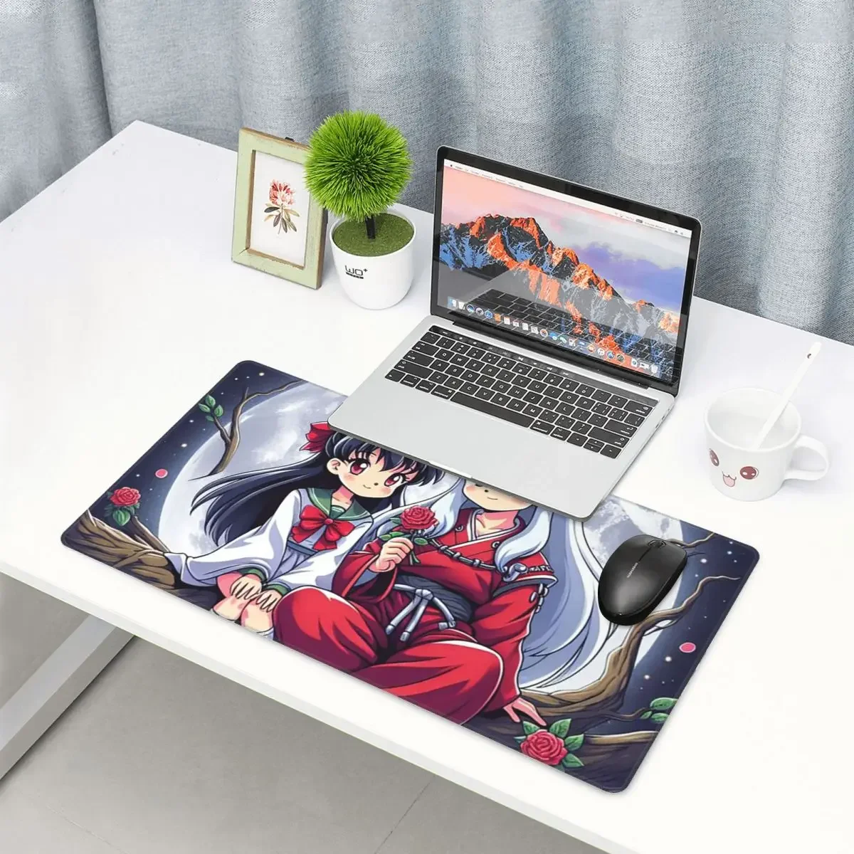 Large Mouse Pad MangaKimono Inuyasha Sesshomaru Gamer PC Laptop Mats Keyboard Carpet Computer Gaming Office Accessories Desk Mat