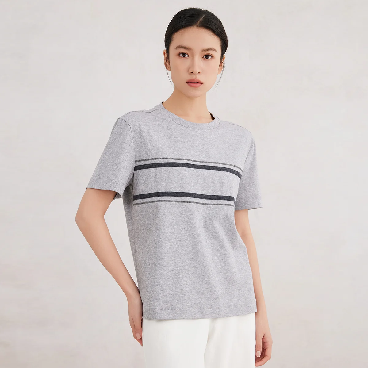 K3060X High quality luxury women\'s clothing 100% cotton short sleeved round neck T-shirt