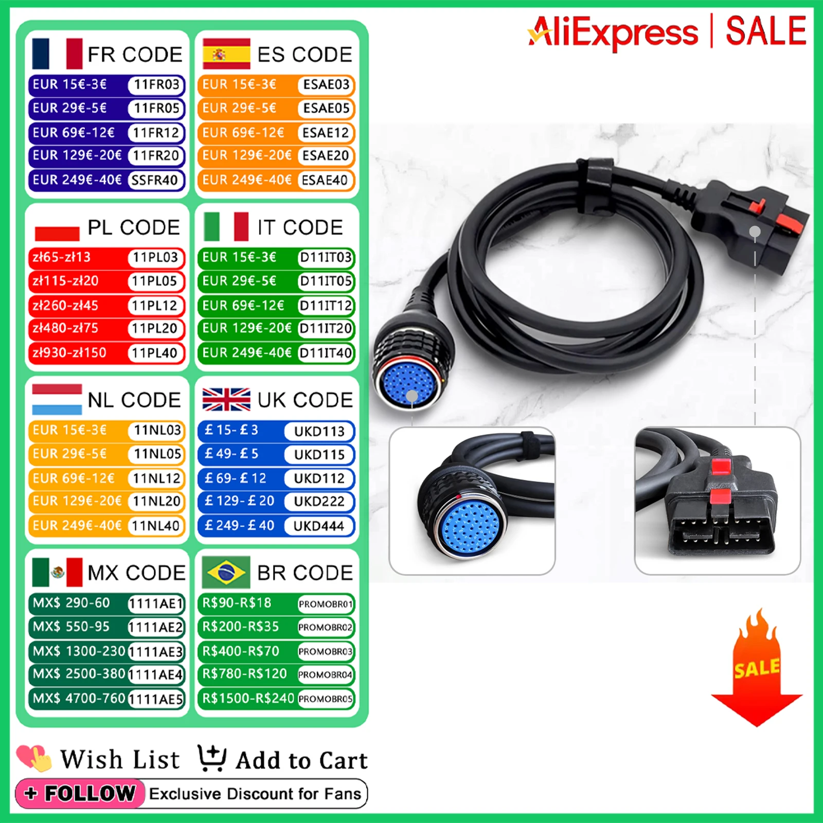 OBD2 Diagnostic Cab… - image