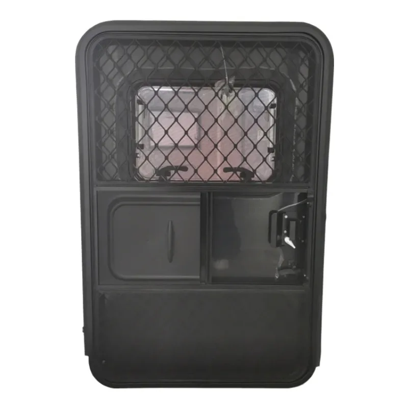 2025 أبواب قافلة مقطورة RV مفتوحة يسارًا/يمينًا مع قفل نقطة واحدة ونافذة دفع من الأكريليك #2