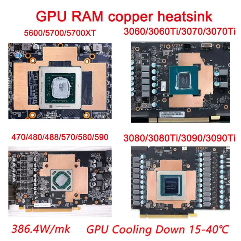 

Медный радиатор UPSIREN для процессора оперативной памяти для радиатора RTX 3060 3070 3080 3090 / 5600 GPU 15-40 градусов термопрокладка