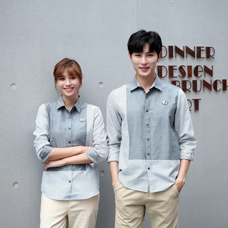 

Hotel Restaurant Waiter Work Uniform Long Sleeve Women Western Restaurant Bakery Clothing Milk Tea Hot Pot Restaurant Shirt
