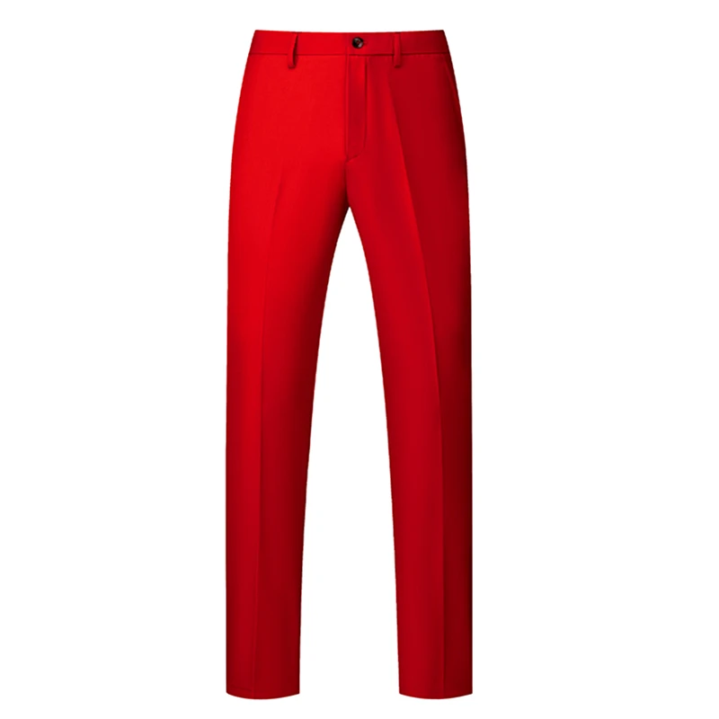 Pantalones formales blancos para Hombre, pantalón rojo, negro, azul, talla grande 29-40, Primavera