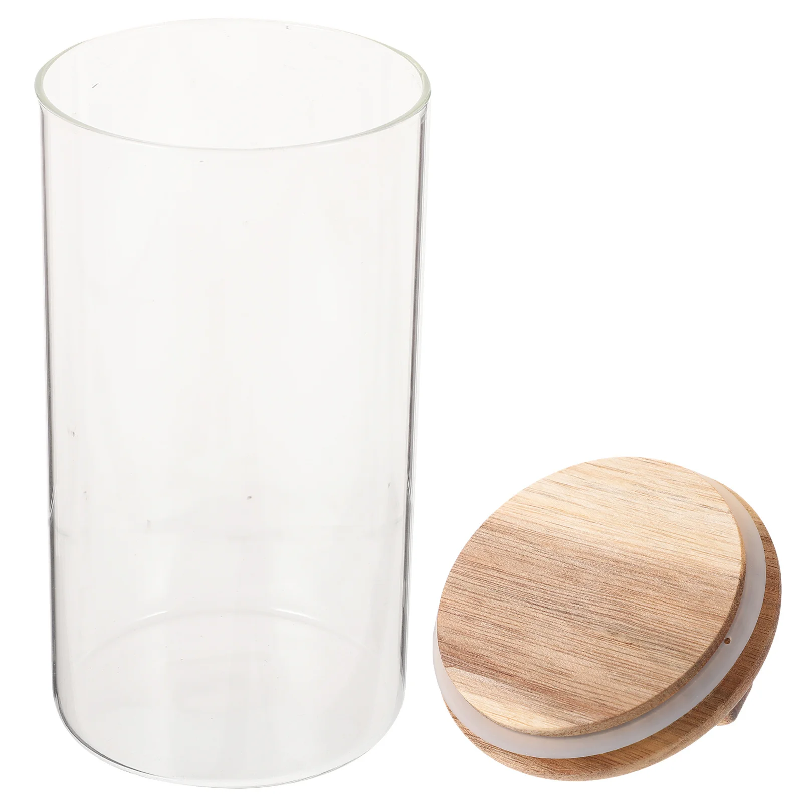 

Transparent Glass Canister Sealed Tea Jar Multi-Functional Dried Fruit Snacks Storage Airtight Lid Home Decor Gift