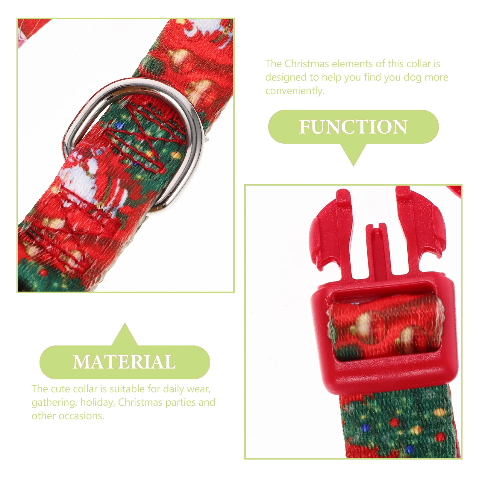 

Small Christmas Dog Collar Adjustable Pet Collar Lightweight Safe Comfortable for Holiday Party Dog Collars for Party