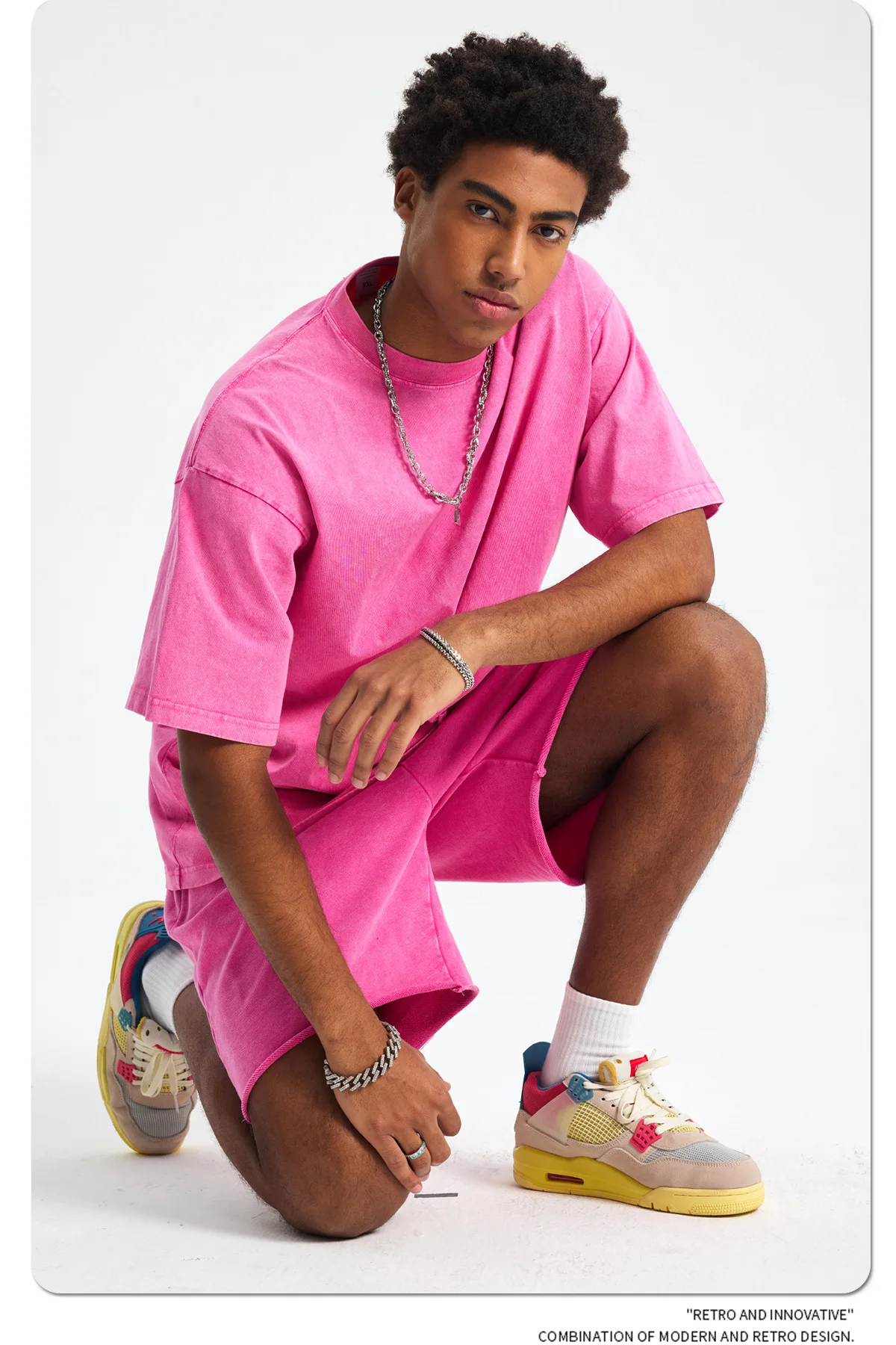 2025 New Tie-Dye Washed Vintage T-Shirt & Shorts Set, Oversize Unisex American Streetwear, Couple Matching Summer Casual Outfit