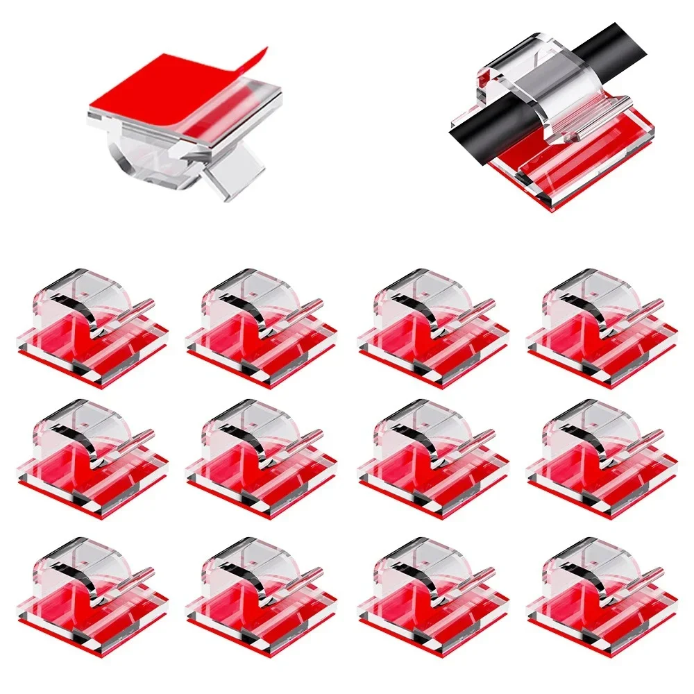

50PCS Cable Organizer Clips Cable Management Wire Manager Cord Holder USB Charging Data Line Bobbin Winder Wall Mounted Hook