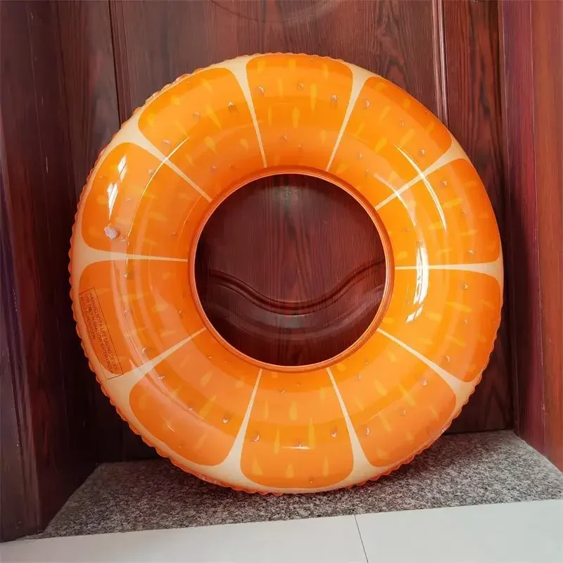 Summer PVC Inflatable Fruit Painting Swim Rings for Kids Foldable Water Play Pool Floats for Beach Party