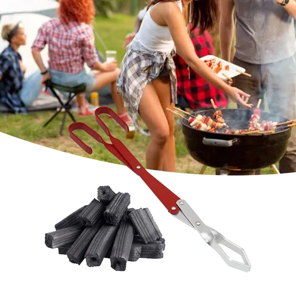 

Durable Aluminum Alloy Firewood Tong Heavy Duty Long Handle Fire Pit Tongs Portable Coal Grabber Kitchen Use