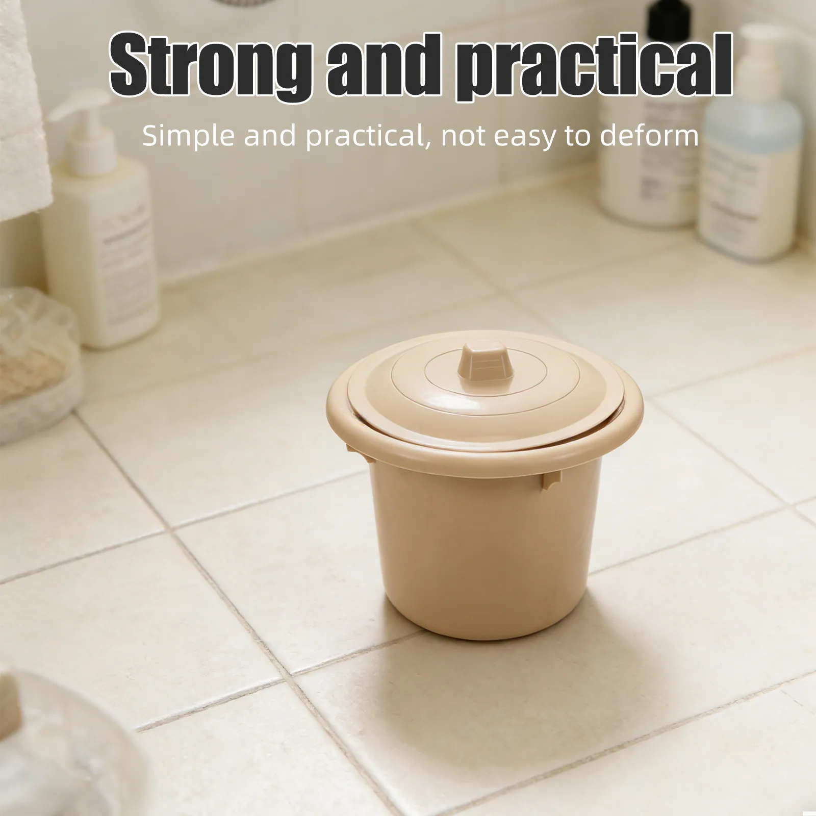 Heavy Duty Plastic Urinal Spittoon Bedside Commode Bucket Lid Portable Night Potty Adult Chamber Pot Odor Reducing Toilet Pot