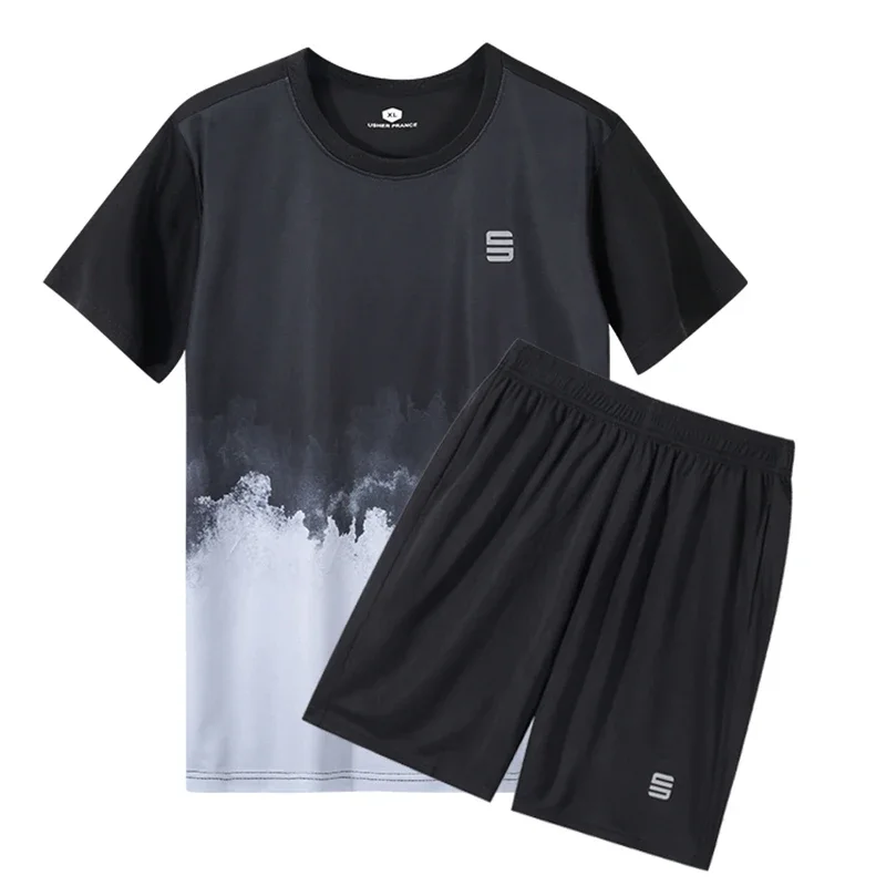 Men's Basketball Shirt Suits Man Breathable Clothes Kits Sports Shorts Gym Short Sleeve Dry Fit Outdoor Running 2pcs Set Jersey