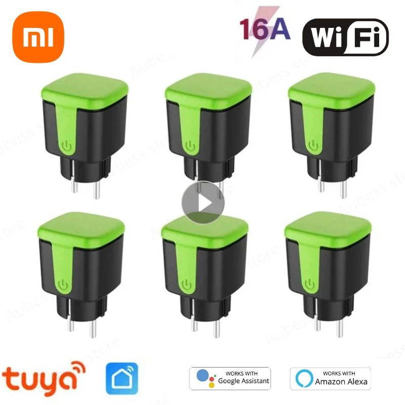 Xiaomi Wifi Tuya Smart Outdoor Socket IP44 Waterproof Wireless Remote Control Plug EU 16A Support Scene Alexa Google Home