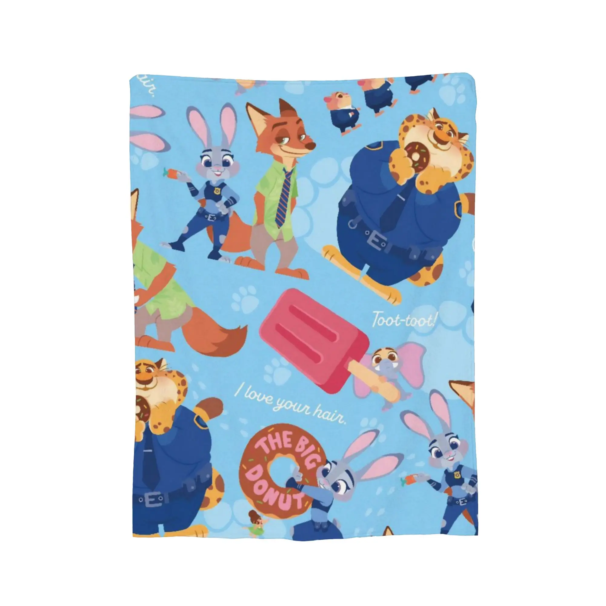 Zootopias Judy Nick بطانية الصوف المطبوعة متعددة الوظائف سوبر الدافئة رمي البطانيات لحاف غرفة نوم أريكة #3