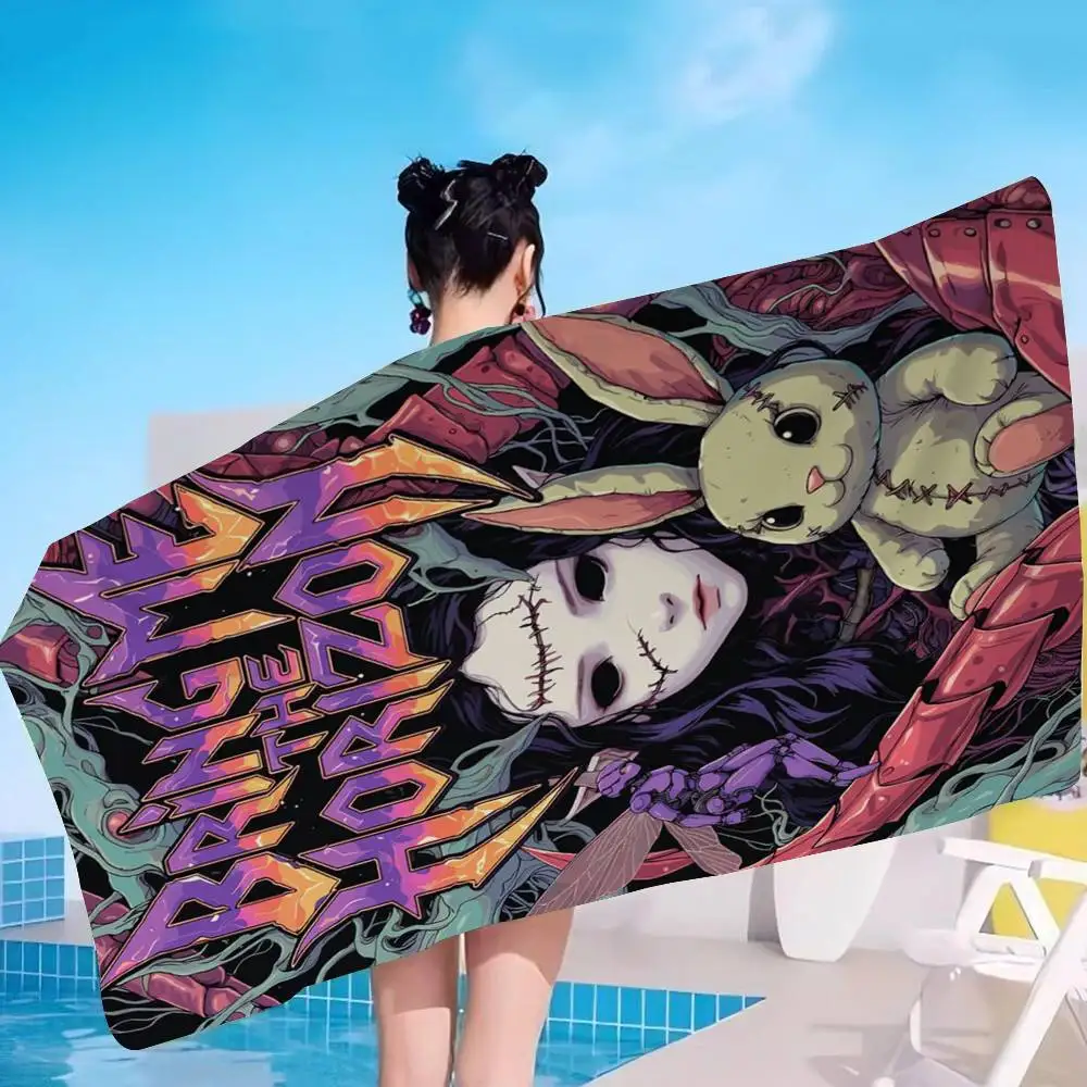 Rock Band B-Bring M-Me The H-Horizon Microfiber Blanket Quick Drying Beach Towels Oversized Printing Super Absorbent Pool Towel