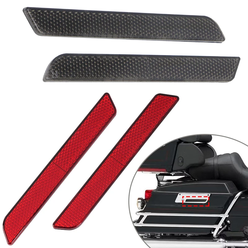 

Motorcycle ABS Plastic Saddlebag Guard Reflector Cover strips For Harley Touring Road King Road Glide Street Glide 1996-2013