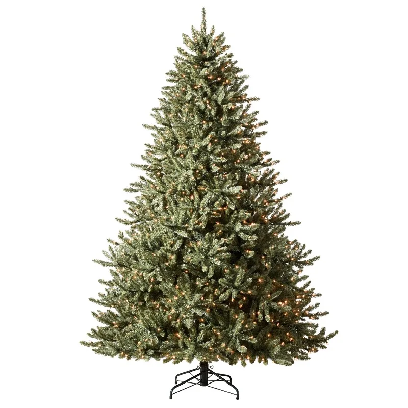7.5ft Pre-Lit Classic Blue Spruce - Artificial Christmas Tree with 1000 Clear Incandescent Lights, Easy Plug