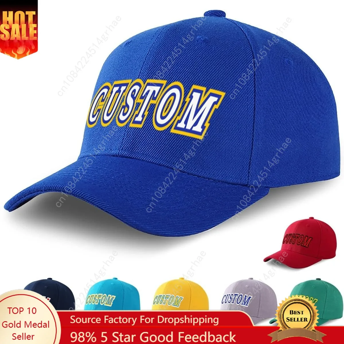 

Custom Baseball Hat - Personalized Adjustable Cap Design and Printed Your Own Text or Logo for Men & Women