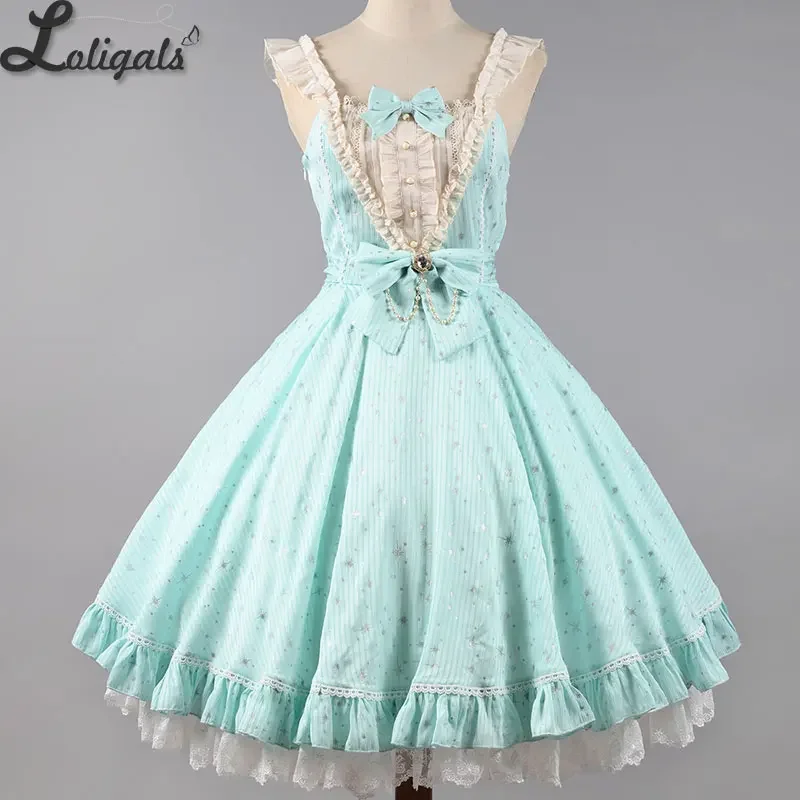 Galaxy In Zomer ~ Classic Lolita Jsk Jurk Zomer Chiffon Jurk Door Aardbei Heks