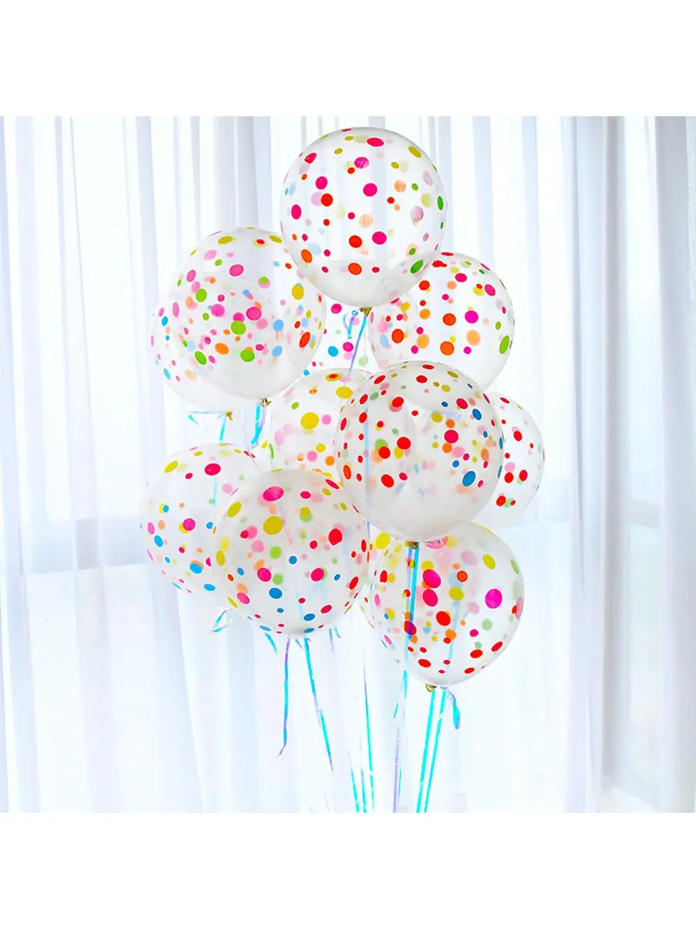 2インチのプリント入りキャンディカラー透明ポルカドットバルーン、結婚式誕生日パーティーデコレーション、丸型、フェスティバル用品