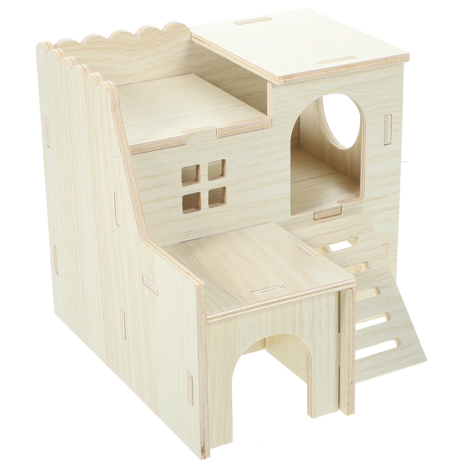 

Wear-resistant Hamster Hideout Delicate House Wooden Rat Guinea Pig Hideouts Adorable The