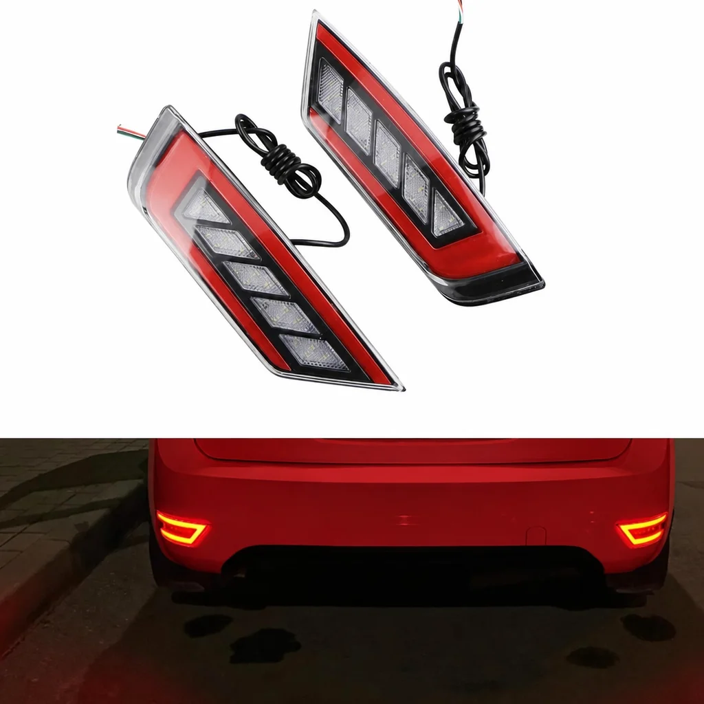 For Ford Focus 2 MK2 Hatchback Ecosport Escape Kuga 2009-2020 Rear Signal Fog Lamp 2Pcs LED Rear Bumper Reflector Light