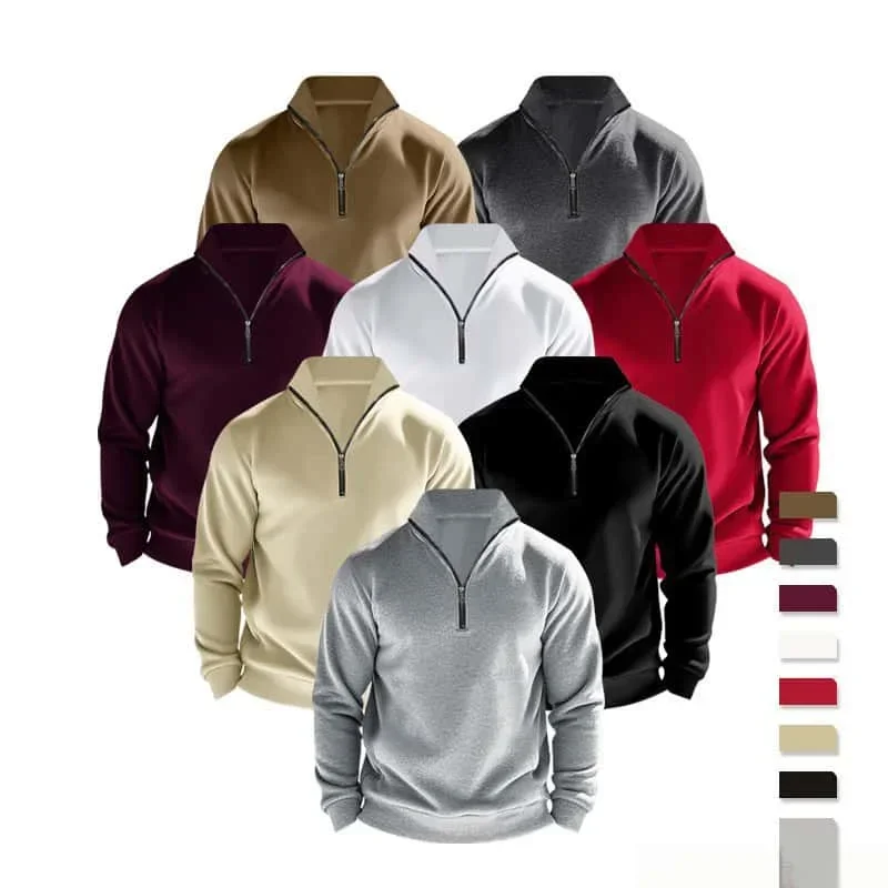 2027 New Male Brand Quality Thicken Warm Fleece Jacket for Men Zipper Neck Pullover Men's Sweatshirt Soft Shell Mens Jacket
