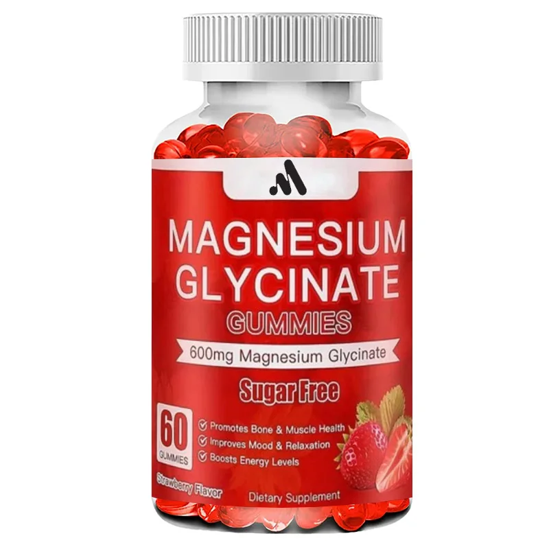 

Magnesium Glycinate Gummies 600mg, High Absorption Magnesium Supplement for Muscles, 60 Gummies