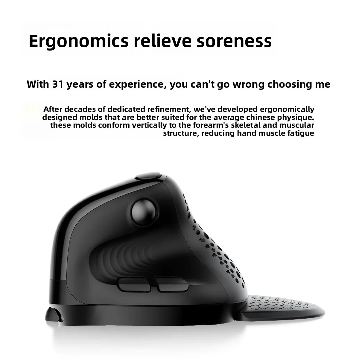 Suitable for Delux M618XSD Ergonomic Mouse, Wireless, Bluetooth and Wired Three-mode Vertical Rechargeable Mouse