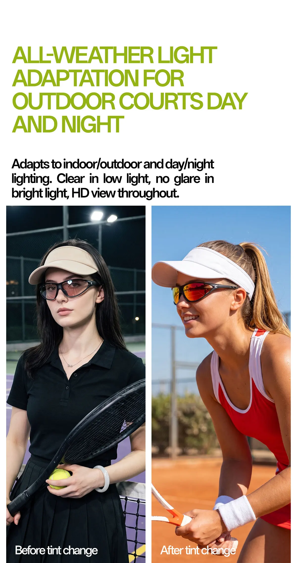 Kapvoe Fashion Retro-Radsportsonnenbrille Damen-Radbrille Mountain-Wanderbrille Herren-Sport-Tennis-Pickleball-UV400-Schutzbrille – Detail 6