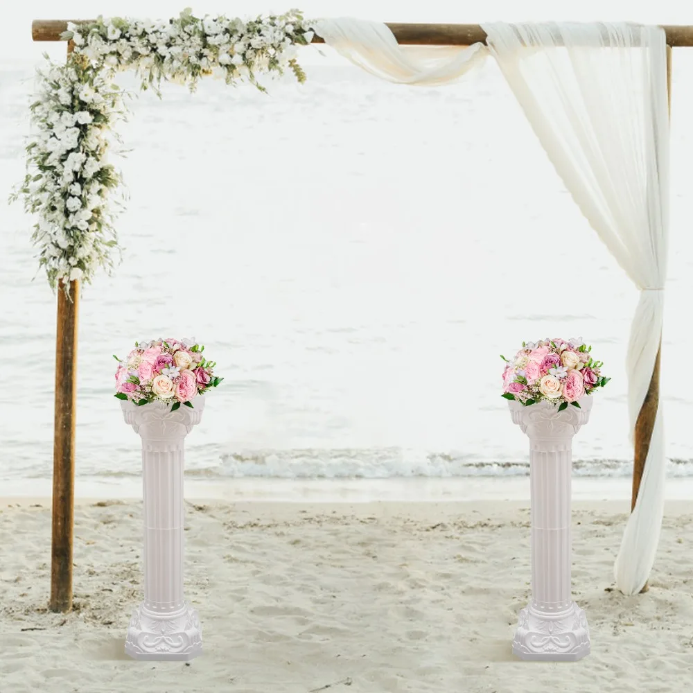 Colonnes romaines de mariage avec bases, 2 pièces, colonnes grecques, support de colonne de mariage en plastique, support de colonne décoratif pour événement et fête