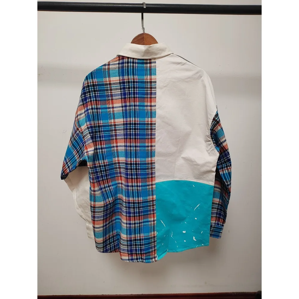 Trendy Series Spring New Men's New Style Exterior Style Fake Two-piece Spliced Shirts