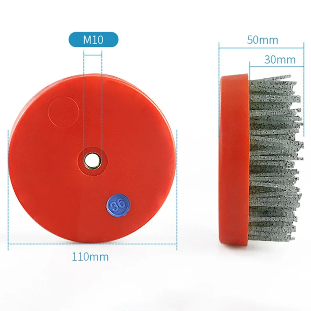 1PC 4Inch Round Antique Abrasive Brush M10 Back-up Thread Nylon Silicon Carbon Grinding Abrasive Brush For Stone Granite Polish