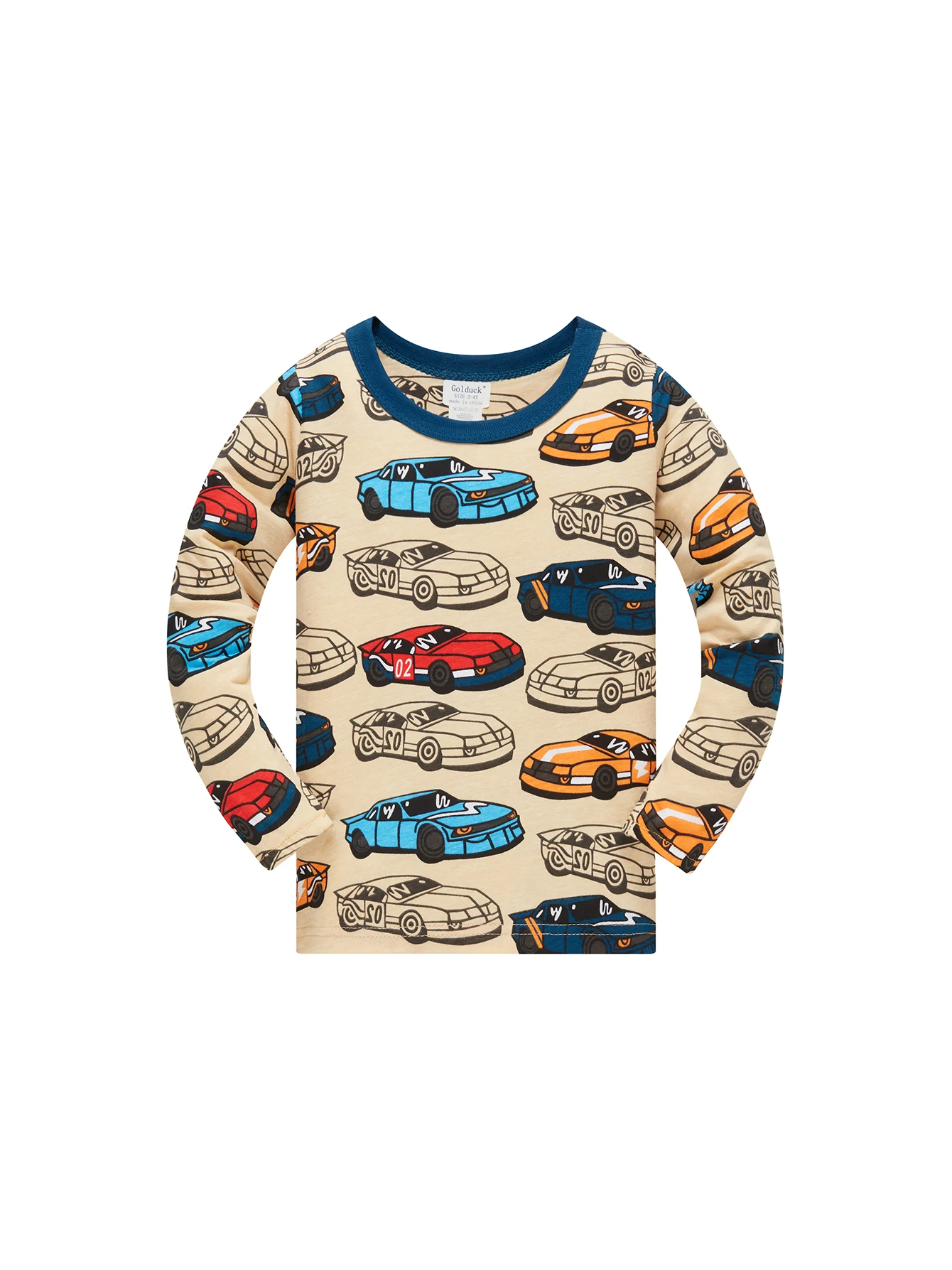 Kinderkleidung 100% Baumwolle Schlafanzug-Set für Jungen, Vollbedrucktes Cartoon-Auto Kinder-Schlafanzug-Set für 1-8 Jahre – Detail 5
