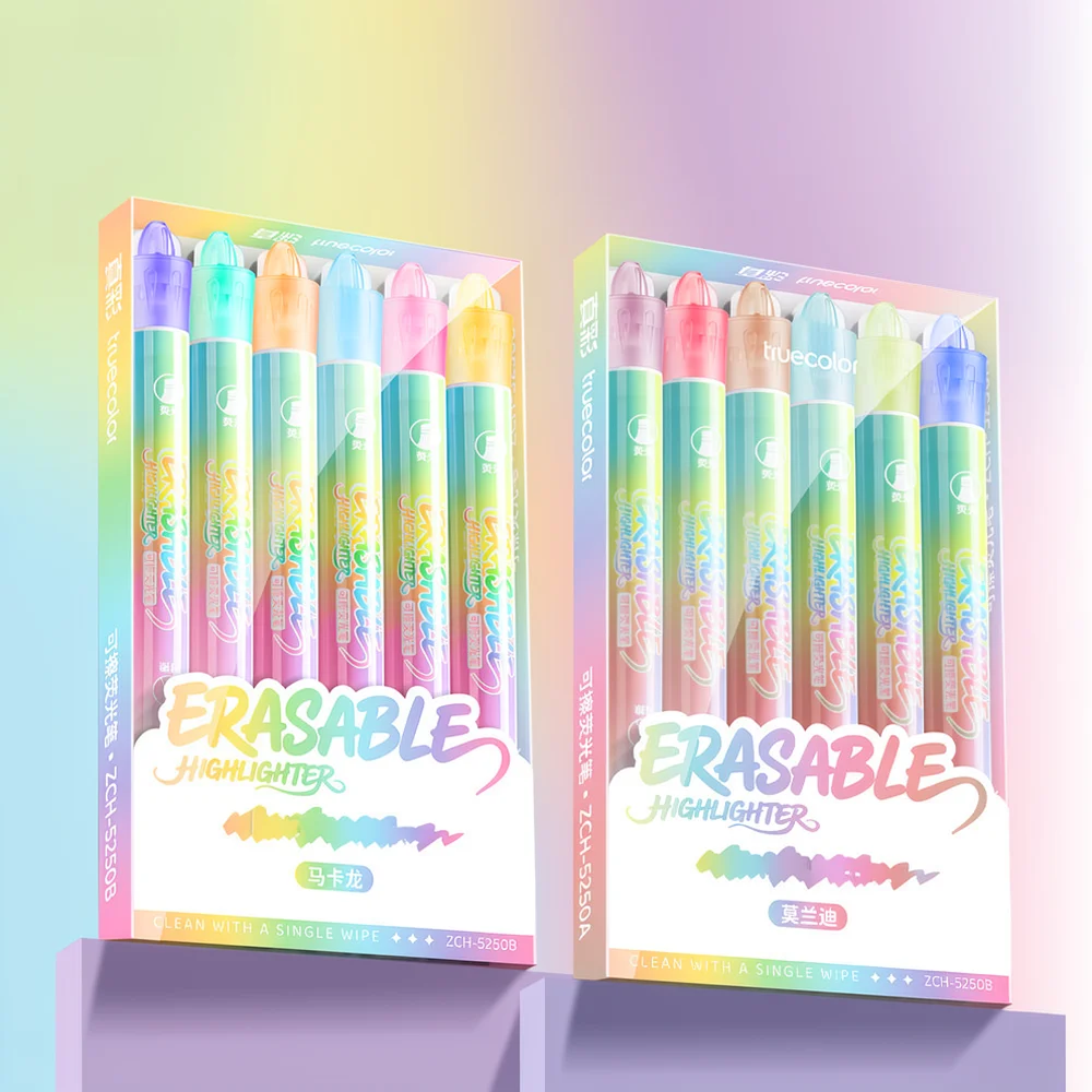Double Ended Erasable Highlighters Aesthetic Markers Soft Color Journaling Stationery For Students Office Writing Tools