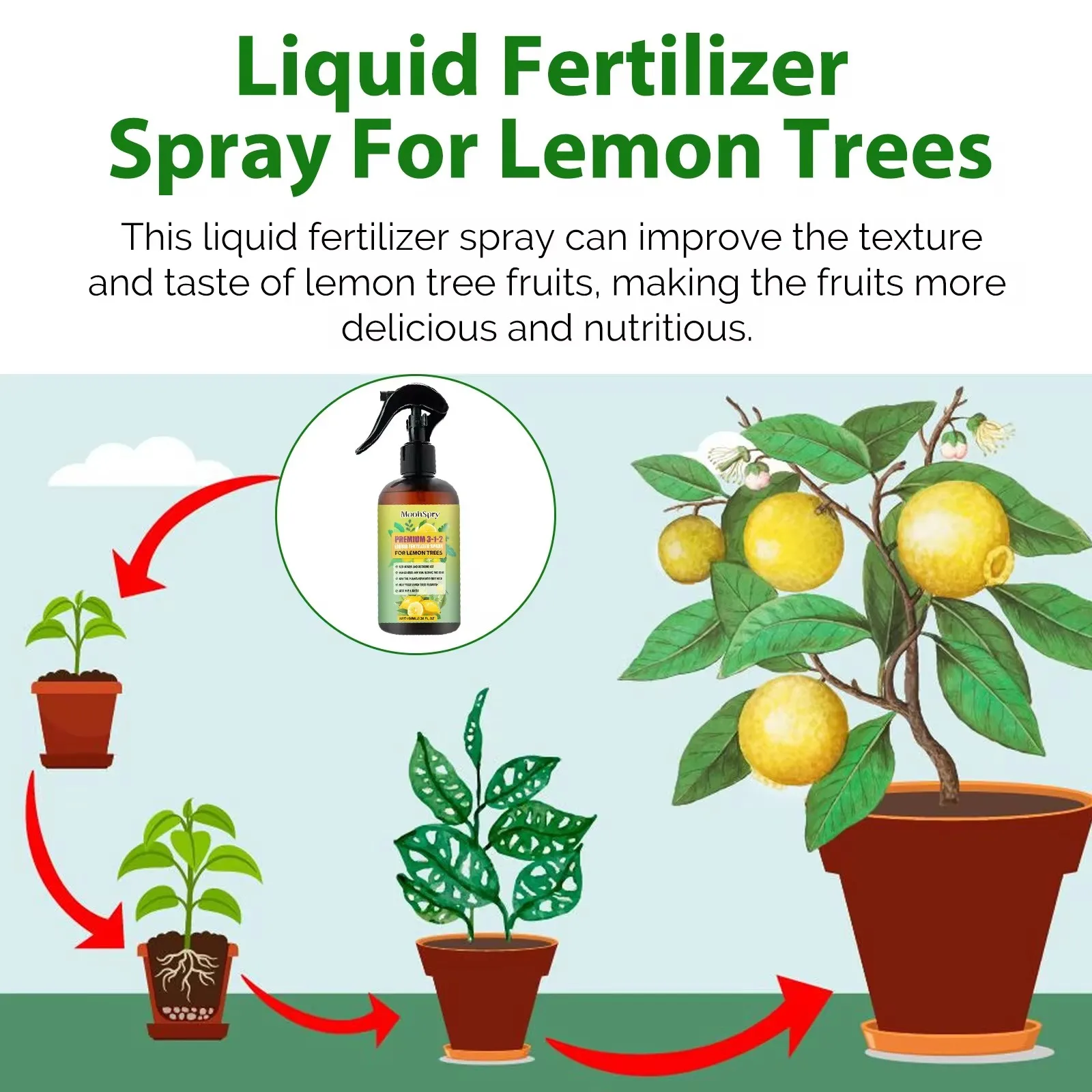 100 مل سماد شجرة الليمون - مغذيات نمو أوراق الشجر ومحفز الجذر، معزز نمو النباتات ومعزز الشتلات، طعام الحديقة #5