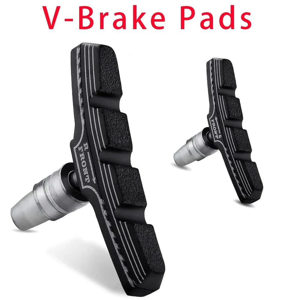 A Pair(2 Pcs) Durable Bicycle Silent Brake Pads Cycling V Brake Holder Pads Shoes Blocks Rubber Pad for Long-lasting Performance