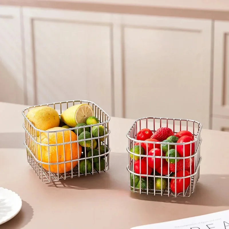 

Kitchen Rack 304 Stainless Steel Drain Basket Household Fruit and Vegetable Washing Storage Basket Square Sink Drain Rack