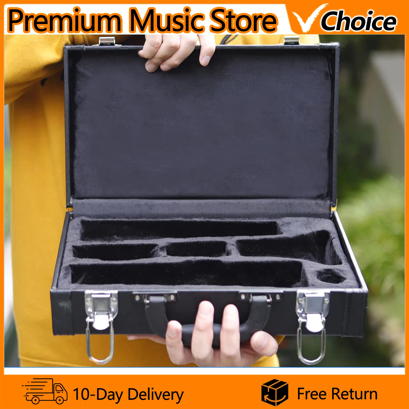 Clarinet Case Storage Box Portable High Quality Gig Bag Black Leather Case Clarinet Universal Woodwind Instrument Accessories
