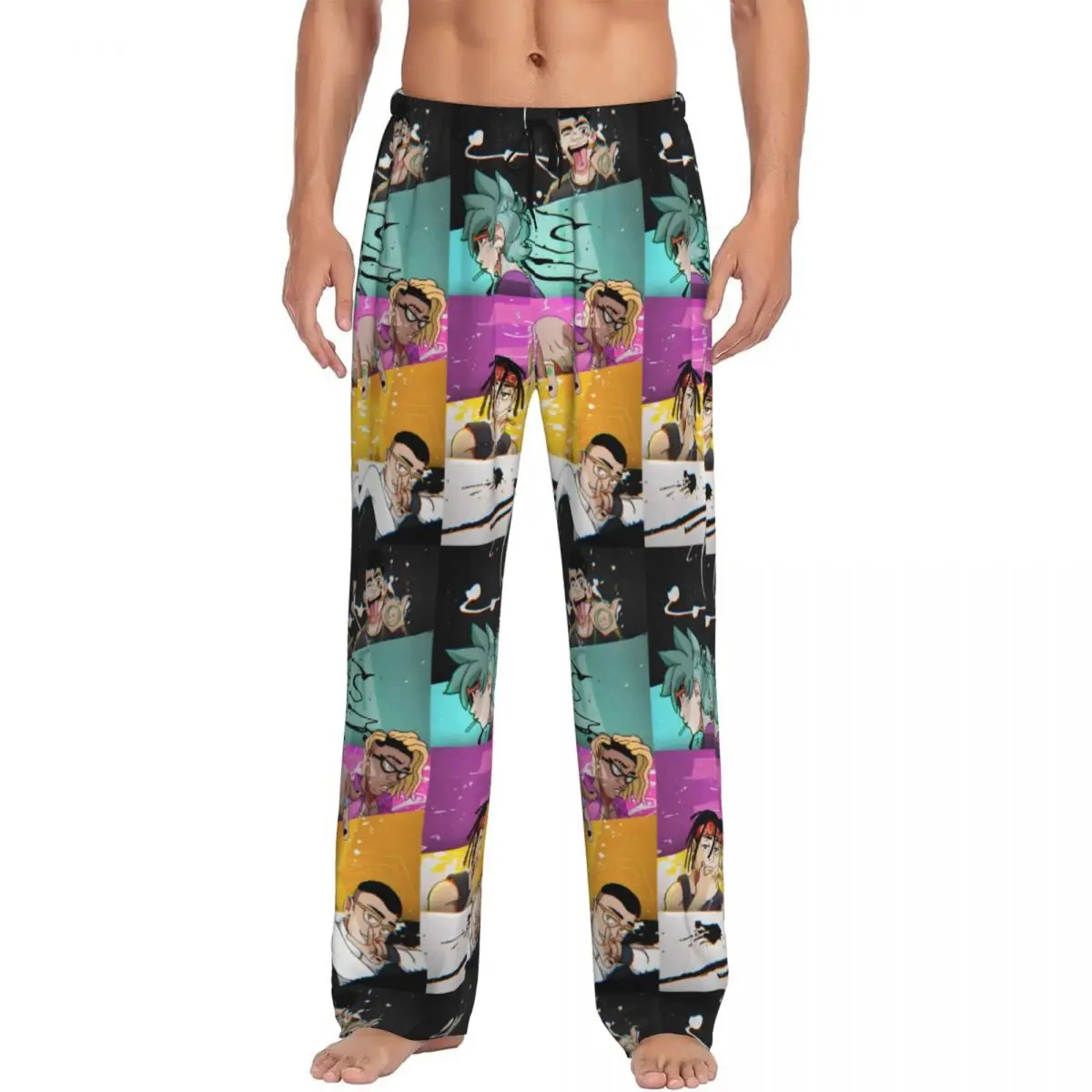 

Custom Printed Men's Duki Rapper Rockstar Music Pajama Pants Sleepwear Sleep Lounge Bottoms with Pockets